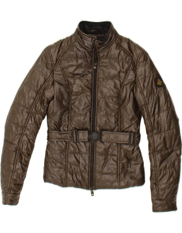 REFRIGIWEAR Womens Padded Jacket UK 10 Small Brown Polyester