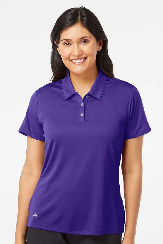 Adidas Womens Performance UPF 50+ Short Sleeve Polo Shirt - Collegiate Purple