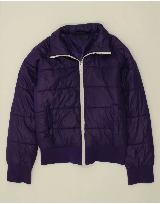 FILA Womens Padded Jacket UK 12 Medium Purple Polyester