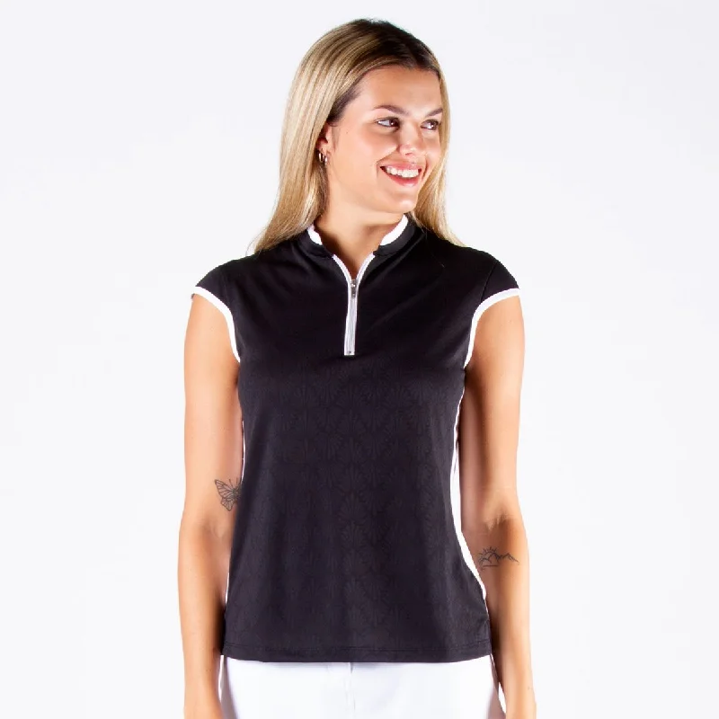 SIZE XS - NIVO Brianna Sleeveless Polo Black 115