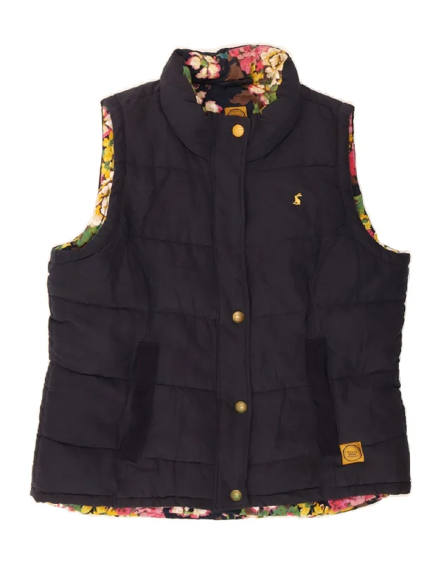 JOULES Womens Padded Gilet UK 16 Large  Navy Blue Polyester