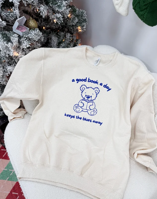 A Book A Day Keeps The Blues Away Crewneck Sweatshirt