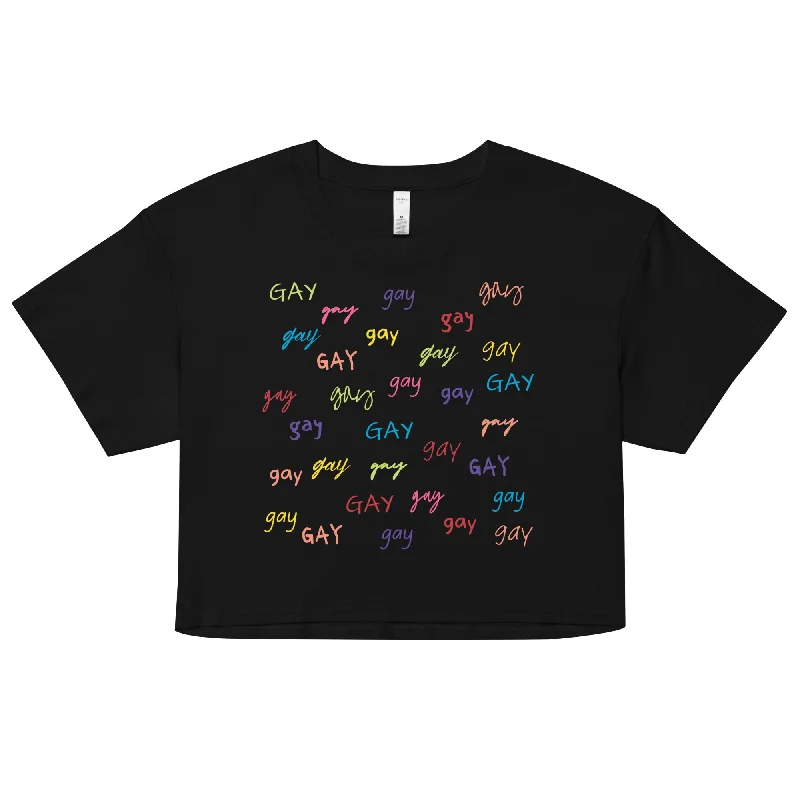 Say Gay Rainbow Crop Top