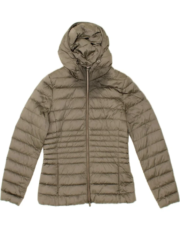 GEOX Womens Hooded Padded Jacket UK 10 Small Grey Polyester