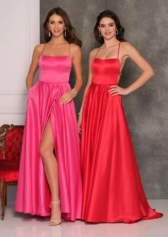 Dave & Johnny - A6690 Strappy Open Back Satin Prom Dress