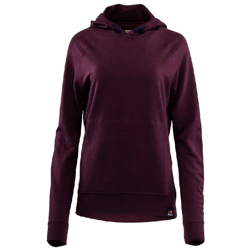 Womens Merino 260 Lounge Hoodie (Wine/Navy)